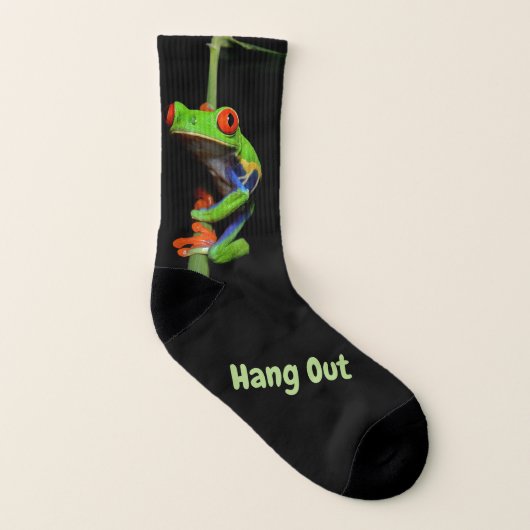 Roter mit Augen gemalter Baum-Frosch Socken (Rechts - Außen)