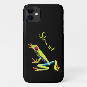 Roter Mit Augen gestrichener Baumfrosch mit Namen Case-Mate iPhone Hülle