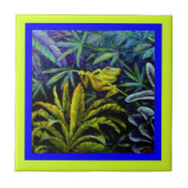 Roter mit Augen goldener Baum-Frosch durch sharles Fliese (Vorderseite)