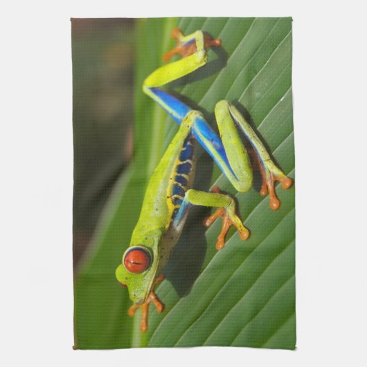 Roter Mit Augen Grünbaumfrosch Handtuch (Vertikal)