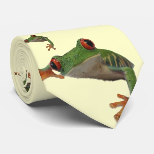 Roter mit Augen grüner Frosch Krawatte (Gerollt)
