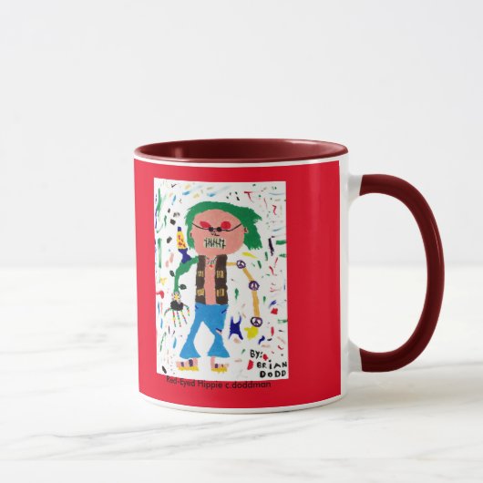 Roter mit Augen Hippie Tasse (Rechts)