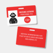 Roter Mitarbeiter Ausweis (Vorder- & Rückseite)