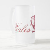 Roter mittelalterlicher Drache-Glasbier-Tasse Mattglas Bierglas (Vorderseite Links)