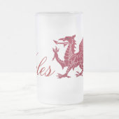 Roter mittelalterlicher Drache-Glasbier-Tasse Mattglas Bierglas (Mittel)
