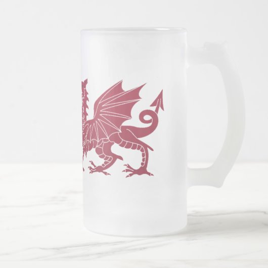Roter mittelalterlicher Drache-Glasbier-Tasse Mattglas Bierglas (Rechts)