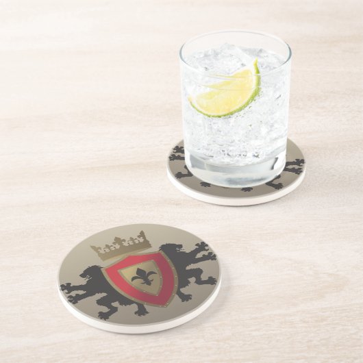 Roter mittelalterlicher untersetzer (Seite)