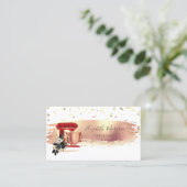 Roter Mixer Goldpunkte, Pinselstriche Visitenkarte (Stehend Vorderseite)