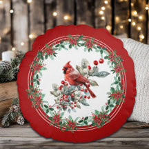 Roter Mockingbird Poinsettia Grenzen Elegant