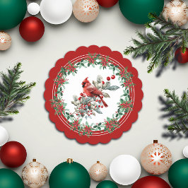 Roter Mockingbird Poinsettia Grenzen Elegant Untersetzer