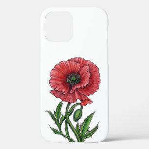 Roter Mohn, Aquarell und Tinte Case-Mate iPhone Hülle