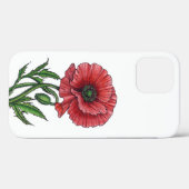 Roter Mohn, Aquarell und Tinte Case-Mate iPhone Hülle (Rückseite (Horizontal))