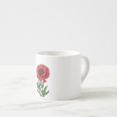 Roter Mohn, Aquarell und Tinte Espressotasse (Vorderseite Rechts)