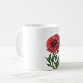 Roter Mohn, Aquarell und Tinte Kaffeetasse (Vorderseite Links)