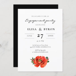 Roter Mohn Aquareller Einladung