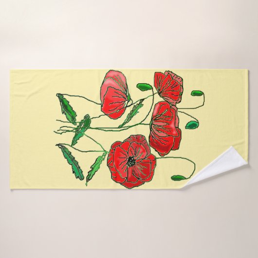 Roter Mohn Art - Badehandtuch (Badehandtuch)