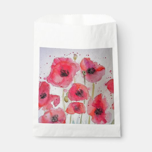Roter Mohn Art Blume Blumenbeete Gastgeschenk Tasc Geschenktütchen (Vorderseite)