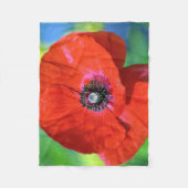 Roter Mohn auf dem Sonnenschein Fleecedecke (Vorderseite)