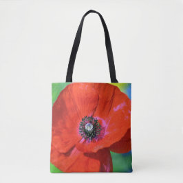 Roter Mohn auf dem Sonnenschein Tasche