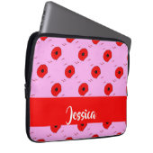 Roter Mohn auf Rosa Laptopschutzhülle (Vorne Rechts)