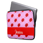 Roter Mohn auf Rosa Laptopschutzhülle (Vorderseite Links)