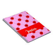 Roter Mohn auf Rosa Notizblock (Rechte Seite)