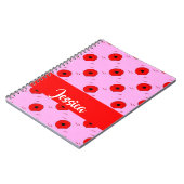 Roter Mohn auf Rosa Notizblock (Linke Seite)