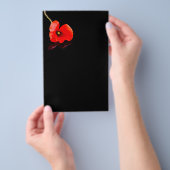 Roter Mohn aus Single auf schwarz Flyer (Handgriff)