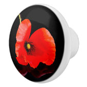 Roter Mohn aus Single auf schwarz Keramikknauf (Rechts)