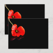 Roter Mohn aus Single auf schwarz Postkarte (Vorne/Hinten)