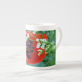 Roter Mohn blüht mit Grace Bone China Tasse (Vorderseite Rechts)