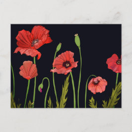 Roter Mohn Blume Aquarell Postkarte