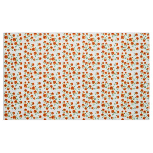 Roter Mohn Blume Aquarellstoffe Stoff (Fat Quarter (45,7 x 55,9 cm))