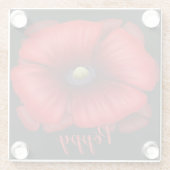 Roter Mohn Blume Art Personalisiertes Glas Unterse Glasuntersetzer (Rückseite)