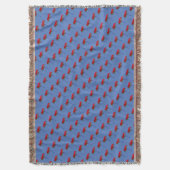 Roter Mohn-Blume auf lila Blau Decke (Vorderseite Vertikal)