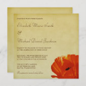 Roter Mohn Blume Blossom Hochzeit Einladung (Vorne/Hinten)
