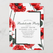 Roter Mohn Blume Blumenkohl Junggeselinnen-Abschie Einladung (Vorne/Hinten)