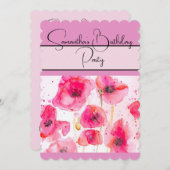 Roter Mohn Blume Blumenmotive Einladung (Vorne/Hinten)