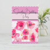 Roter Mohn Blume Blumenmotive Einladung (Stehend Vorderseite)