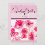 Roter Mohn Blume Blumenmotive Einladung (Vorne/Hinten)