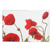 Roter Mohn Blume Blütenweiß Abstrakt Kissenbezug (Rückseite)