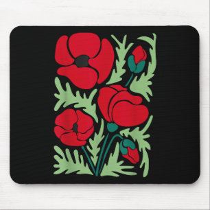 Roter Mohn Blume Botanische Poppies Veterans Day U Mousepad