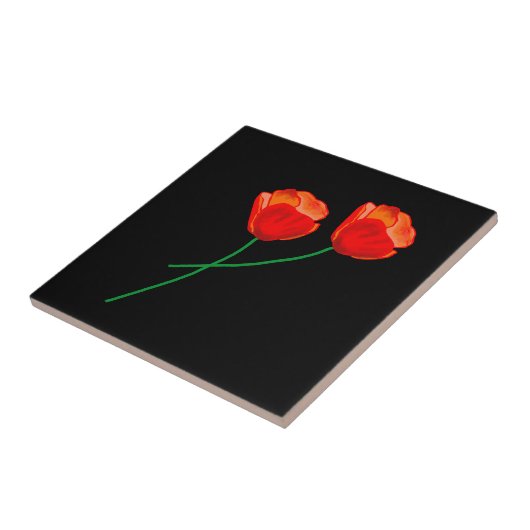 Roter Mohn Blume Extravaganz Fliese (Seite)