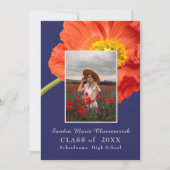 Roter Mohn Blume Foto Rahmen Moderner Abschluss Ankündigung (Vorderseite)