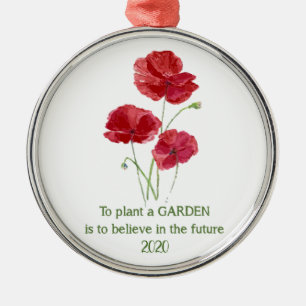Roter Mohn Blume Gartenarbeit Inspiration Zitat Ornament Aus Metall