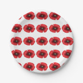 Roter Mohn Blume GRILLEN Buffet Party Papierplatte Pappteller (Vorderseite)