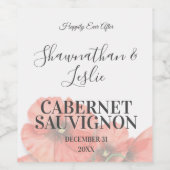 Roter Mohn-Blume Hochzeitssemble Weinetikett (Einzelnes Label)