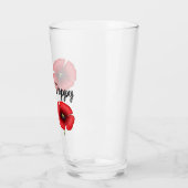 Roter Mohn Blume Individuelle Name Glass Glas (Links)
