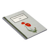 Roter Mohn Blume Personalisiert Notizblock (Rechte Seite)
