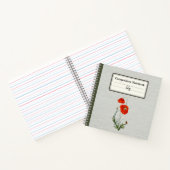 Roter Mohn Blume Personalisiert Notizblock (Innenseite)